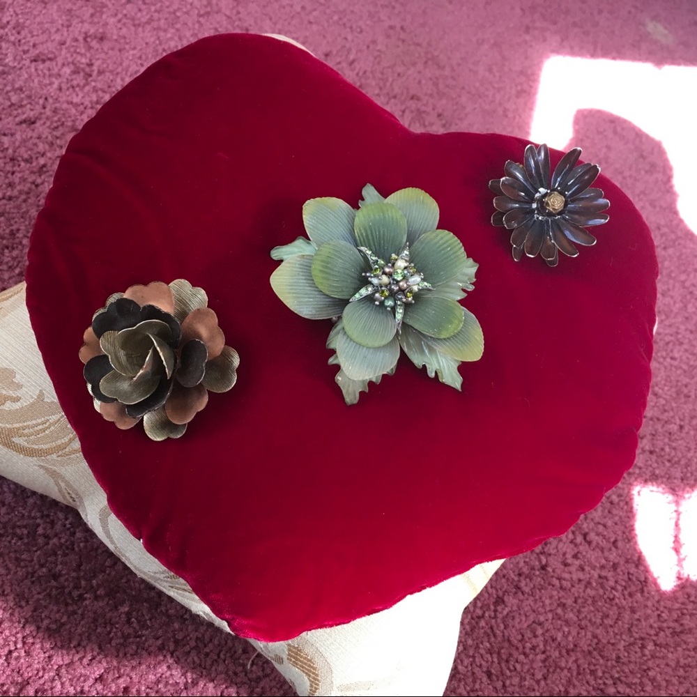 Vintage Flower Brooch/Pins- Sold as a lot of 3.